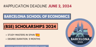 Barcelona School of Economics (BSE) Scholarships 2024