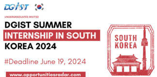 DGIST Summer Internship in South Korea 2024