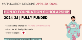 Honjo Foundation Scholarship 2024-