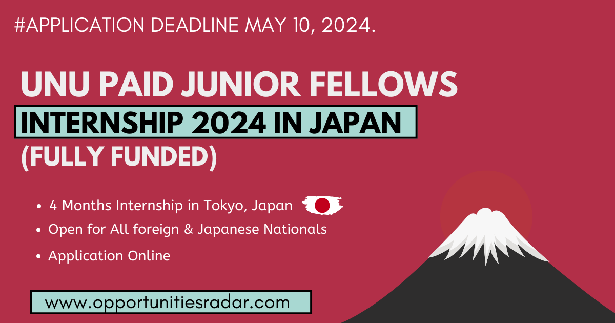 UNU Paid Junior Fellows Internship 2024
