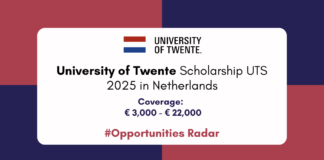 University of Twente Scholarship UTS 2025