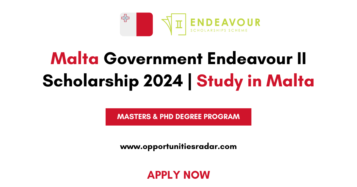 Malta Government Endeavour II Scholarship 2024
