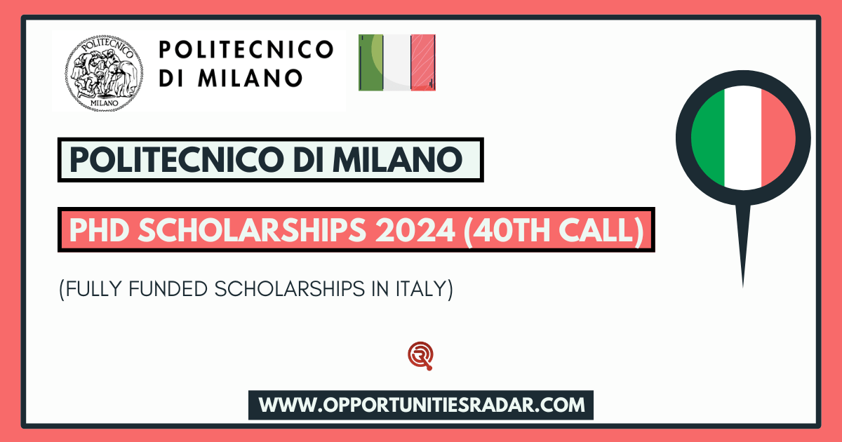 Politecnico di Milano PhD Scholarships 2024
