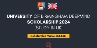University of Birmingham DeepMind Scholarship 2024