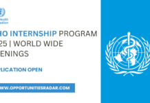 WHO Internship Program 2025