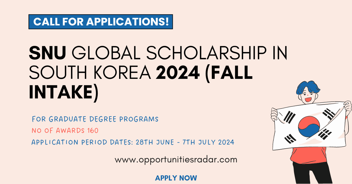 SNU Global Scholarship in South Korea 2024