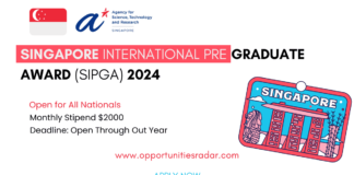 Singapore International Pre Graduate Award (SIPGA) 2024