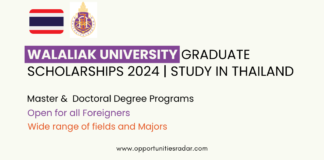 Walaliak University Graduate Scholarships 2024