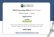 OECD Internships 2026 in Paris