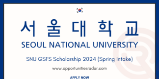 Seoul National University GSFS Scholarship 2024
