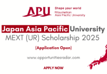 Asia Pacific University MEXT Scholarship 2025