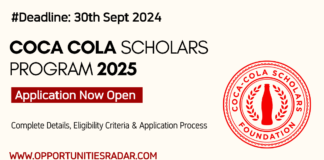 Coca Cola Scholars Program 2025