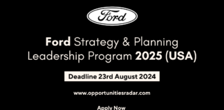 Ford Strategy & Planning Leadership Program 2025 (USA)