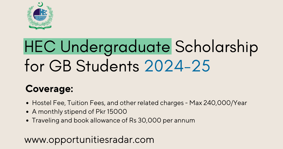 HEC Undergraduate Scholarship for GB Students 2024