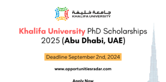 Khalifa University PhD Scholarships 2025