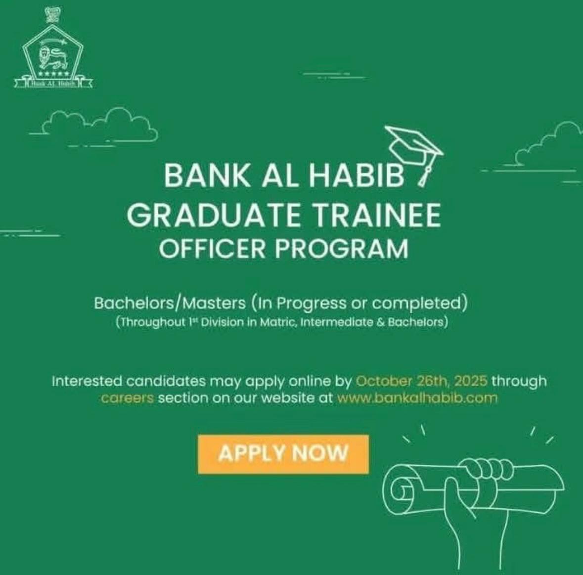 Bank Al Habib Graduate Trainee Officer