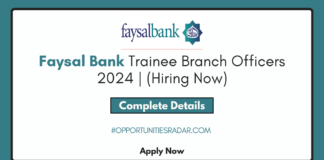 Faysal Bank Trainee Branch Officers 2024