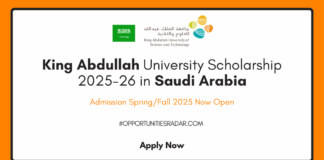 King Abdullah University Scholarship 2025