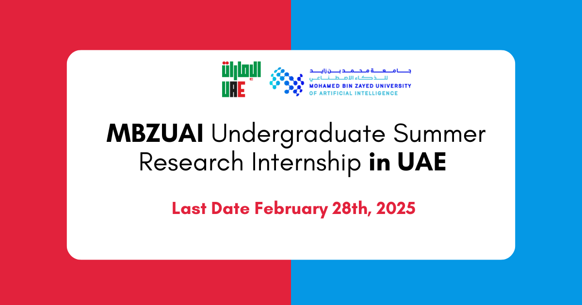 MBZUAI Undergraduate Research Internship 2025