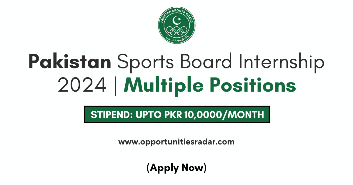 Pakistan Sports Board Internship 2024