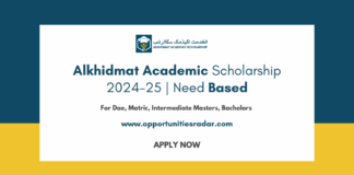 Alkhidmat Academic Scholarship 2024