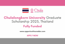 Chulalongkorn University Graduate Scholarship 2025