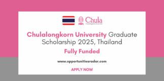 Chulalongkorn University Graduate Scholarship 2025