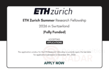 ETH Zurich Summer Research Fellowship 2026