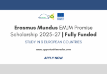 Erasmus Mundus EMJM Promise Scholarship 2025