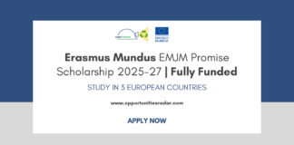 Erasmus Mundus EMJM Promise Scholarship 2025