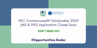 HEC Commonwealth Scholarship 2025