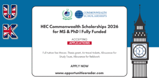 HEC Commonwealth Scholarships 2026