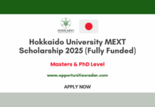 Hokkaido University MEXT Scholarship 2025