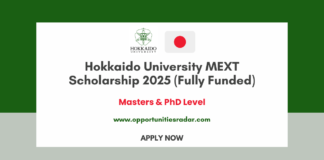 Hokkaido University MEXT Scholarship 2025