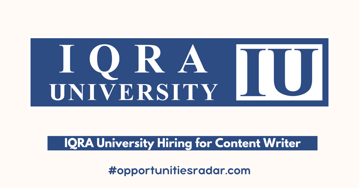 IQRA University Content Writer Job