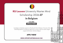 KU Leuven University Master Mind Scholarship 2026-27 in Belgium KU Leuven University Master Mind Scholarship 2026