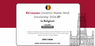 KU Leuven University Master Mind Scholarship 2026