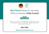 Max Planck Research Internship 2026