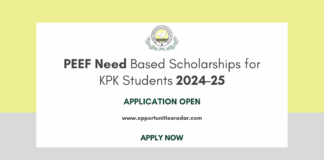 PEEF Scholarships for KPK Students 2024-25