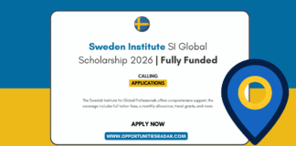 Sweden Institute SI Global Scholarship 2026
