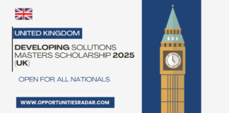 Developing Solutions Masters Scholarship 2025 (UK)