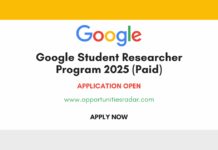 Google Student Researcher Program 2025