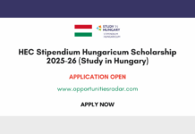 HEC Stipendium Hungaricum Scholarship 2025