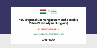 HEC Stipendium Hungaricum Scholarship 2025