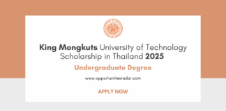 King Mongkuts University of Technology Scholarship 2025