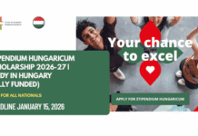 Stipendium Hungaricum Scholarship 2026