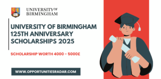 University of Birmingham 125th Anniversary Scholarships 2025