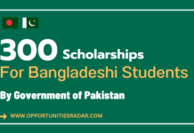 300 scholarships for Bangladeshi Students