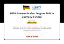 HZDR Summer Student Program 2026 in Germany (Funded) HZDR Summer Student Program 2026