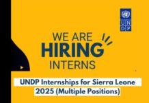 UNDP Internships for Sierra Leone 2025